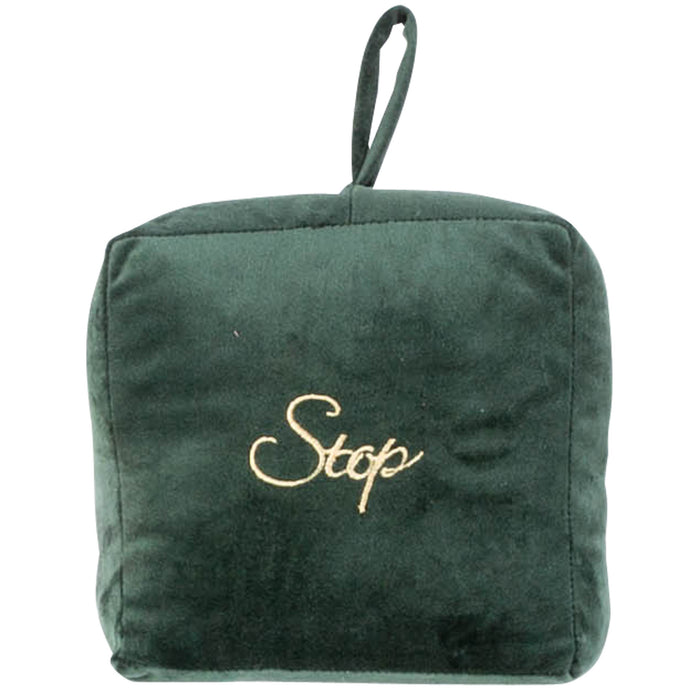 Cosy & Trendy Deurstopper - velvet - 1.4 kg - donkergroen - oppak lus