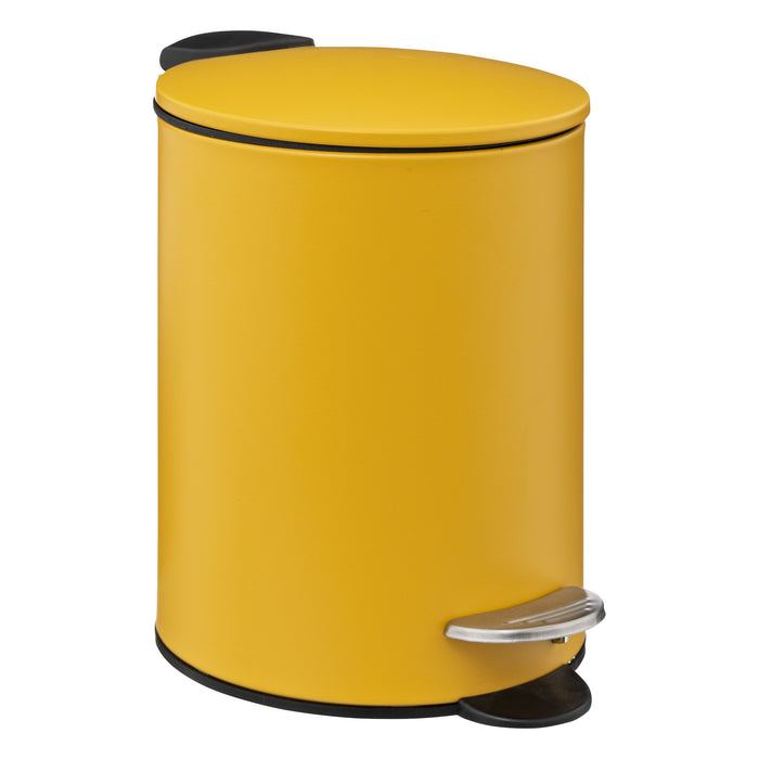 5Five Pedaalemmer - mosterdgeel - metaal - 3L - 23cm - soft close