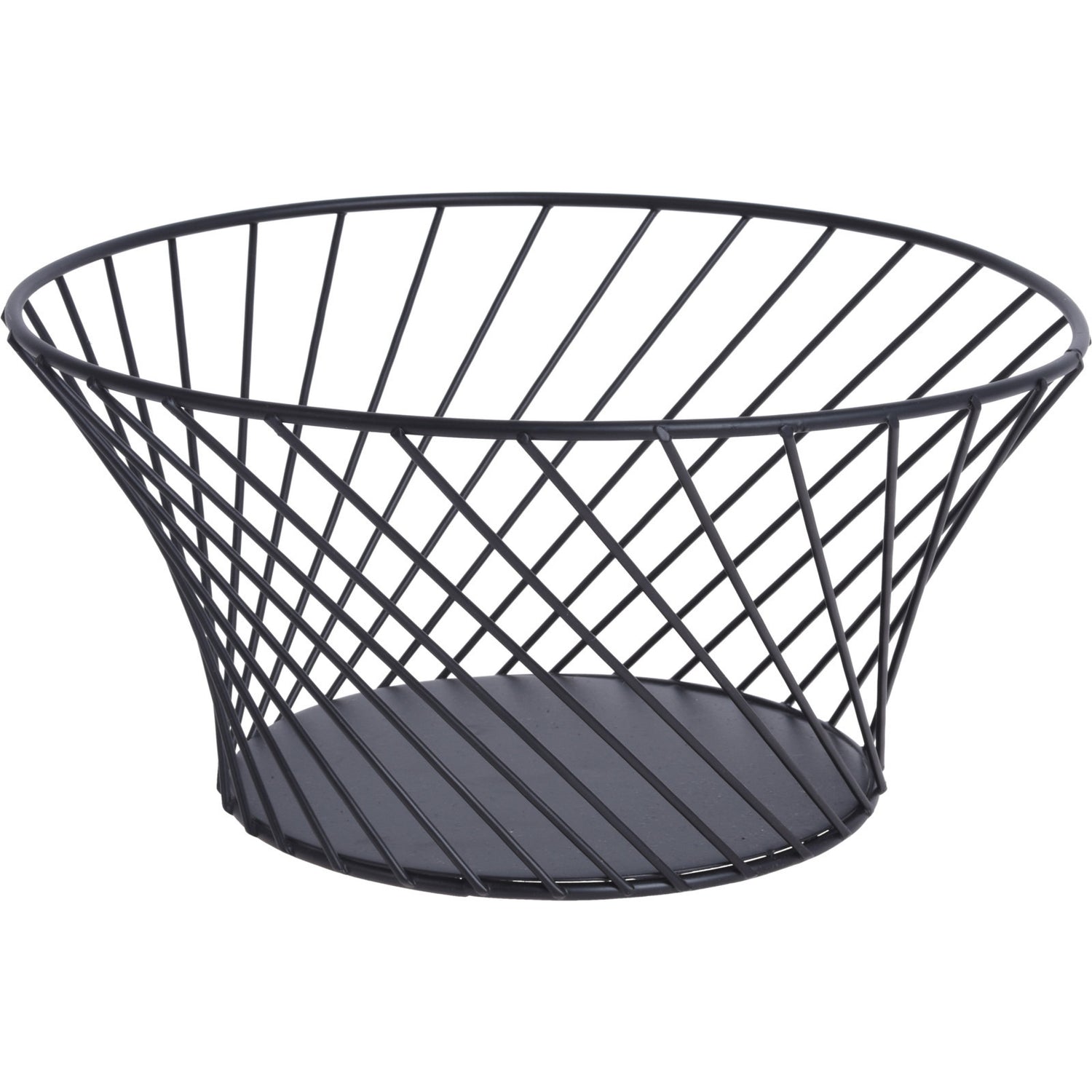 Excellent Houseware Fruitmand - metaal - zwart - 26 cm