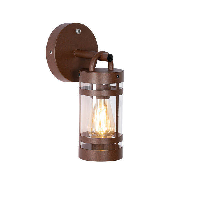QAZQA Buiten wandlamp roestbruin IP44 met schemersensor - Ruben