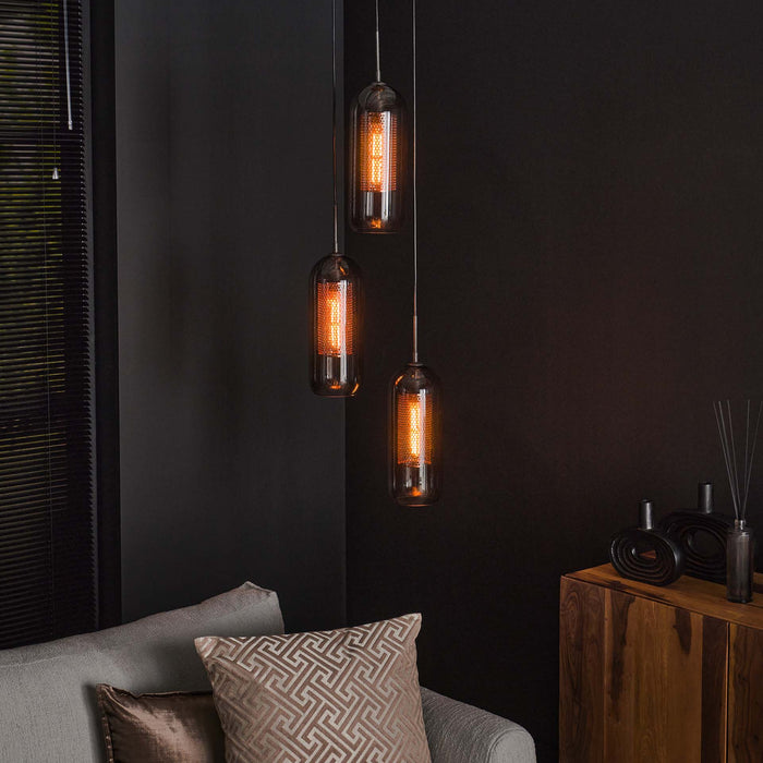 by fonQ  Dolf Hanglamp 3-lichts - Gerookt Glas