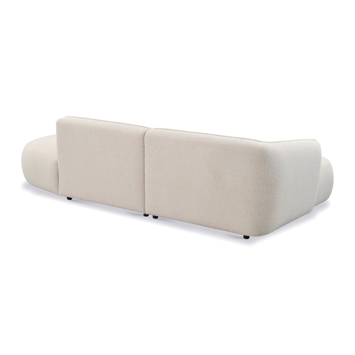 by fonQ Soft Ottomane Bank Rechts - Bouclé - Crème