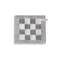 Knit Factory Gebreide Pannenlap Block - Ecru|Med Grey - 23x23 cm