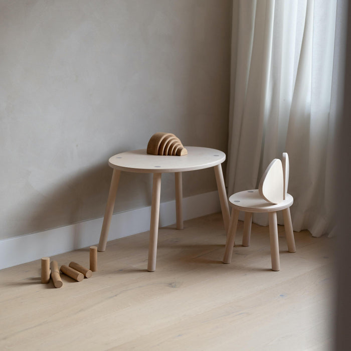Nofred Mouse kinderstoel + kindertafel set beige