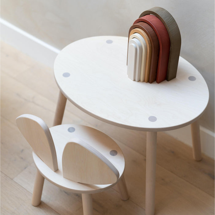 Nofred Mouse kinderstoel + kindertafel set beige