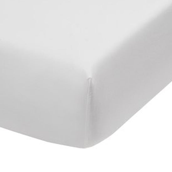 Ambiante Cotton Uni Hoeslaken Topper 180 x 200 cm - Wit