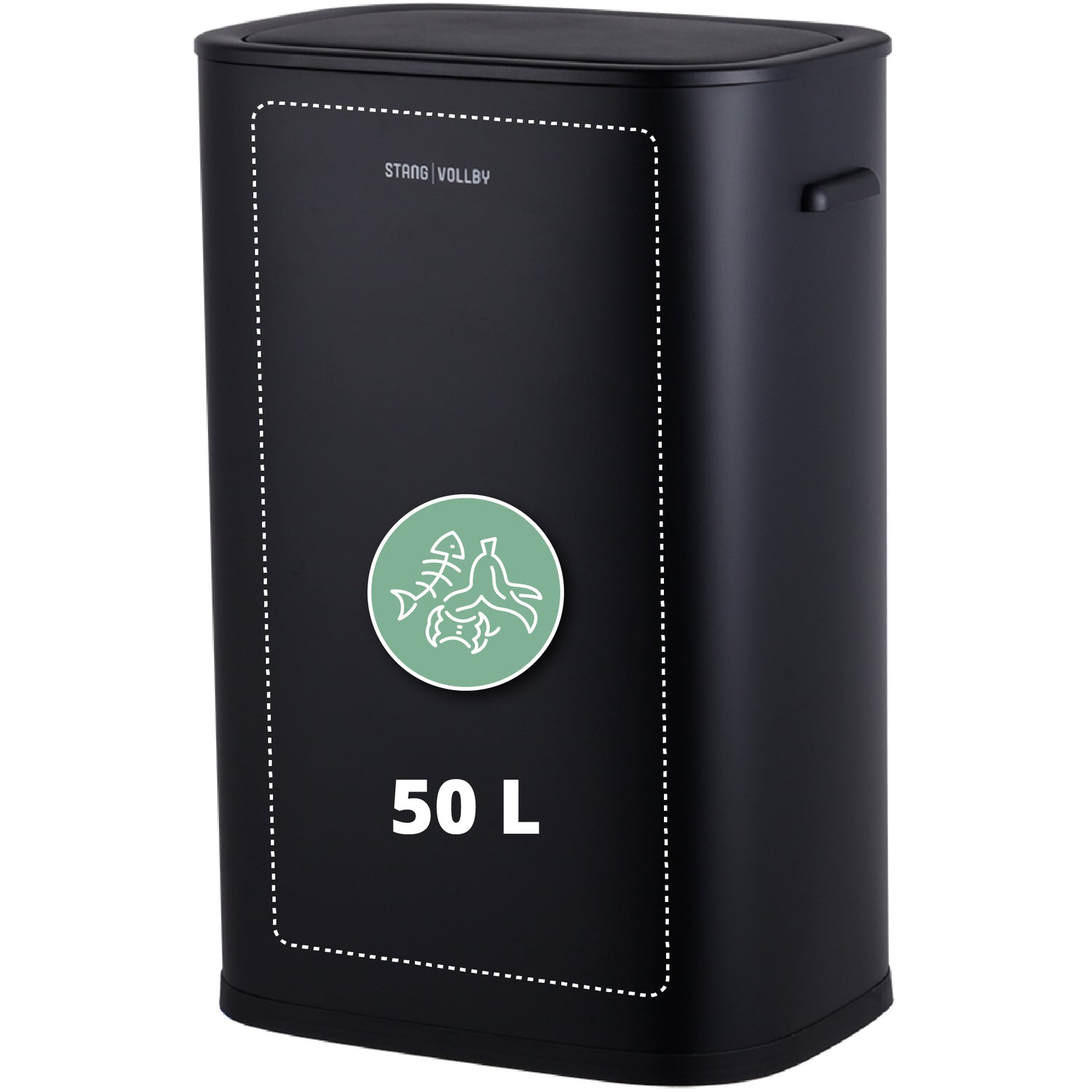 Stangvollby Kinna prullenbak met sensor - 50L - Zwart