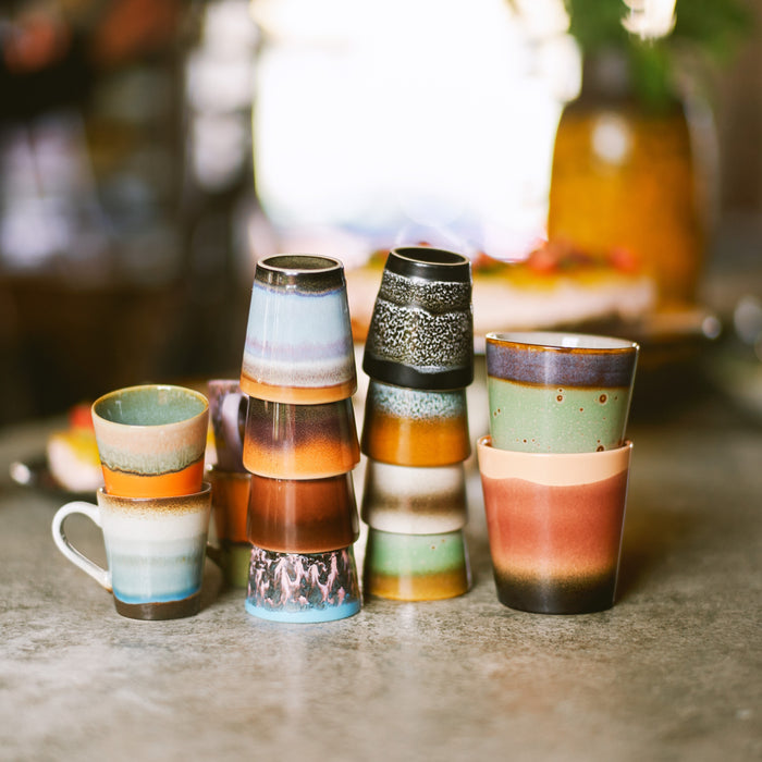 HKliving 70's Espressokopje 0,08 L - Set van 4 - Retro