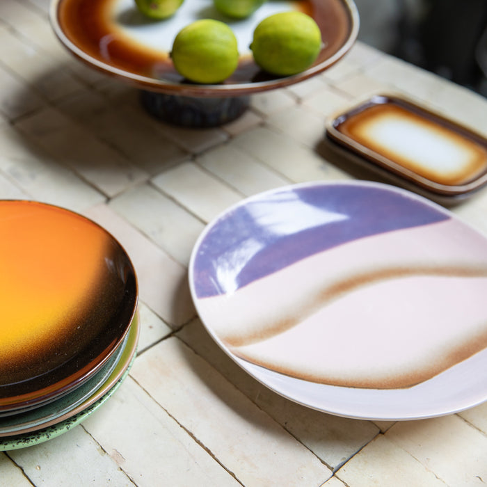 HKliving 70's Bord Ø 22 cm - Set van 2 - Valley