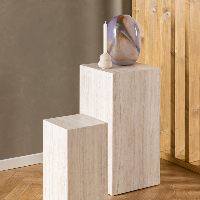 by fonQ Dice Bijzettafel Set van 2 - Pilaar - Crème