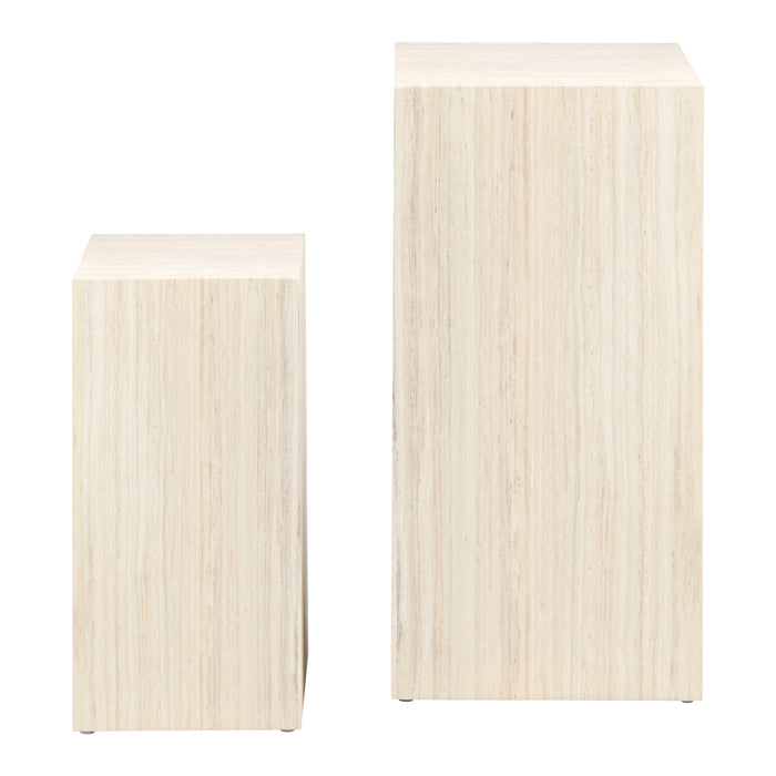 by fonQ Dice Bijzettafel Set van 2 - Pilaar - Crème