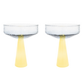 Brût Homeware, Coupe Claude, licht blauw | geel topaas, set van 2