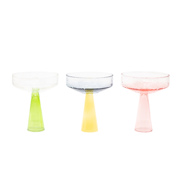 Brût Homeware, Coupe Claude, licht blauw | geel topaas, set van 2