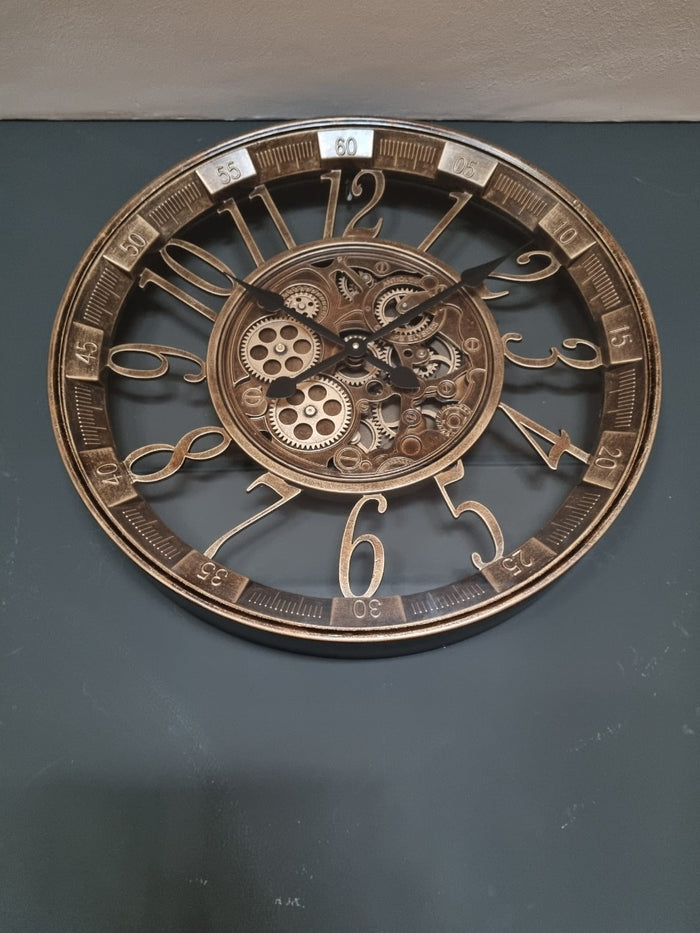 Van der Velde Klok industrieel Ylva Open - wandklok Goud - klok met…