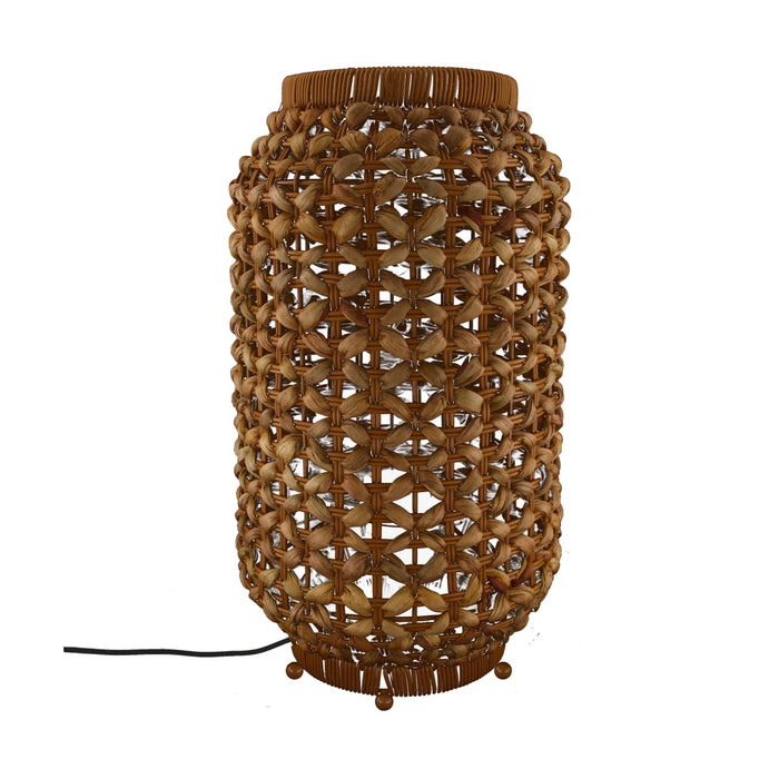 DKNC - Tafellamp Suluc - waterhyacint - 22x22x42cm - Bruin
