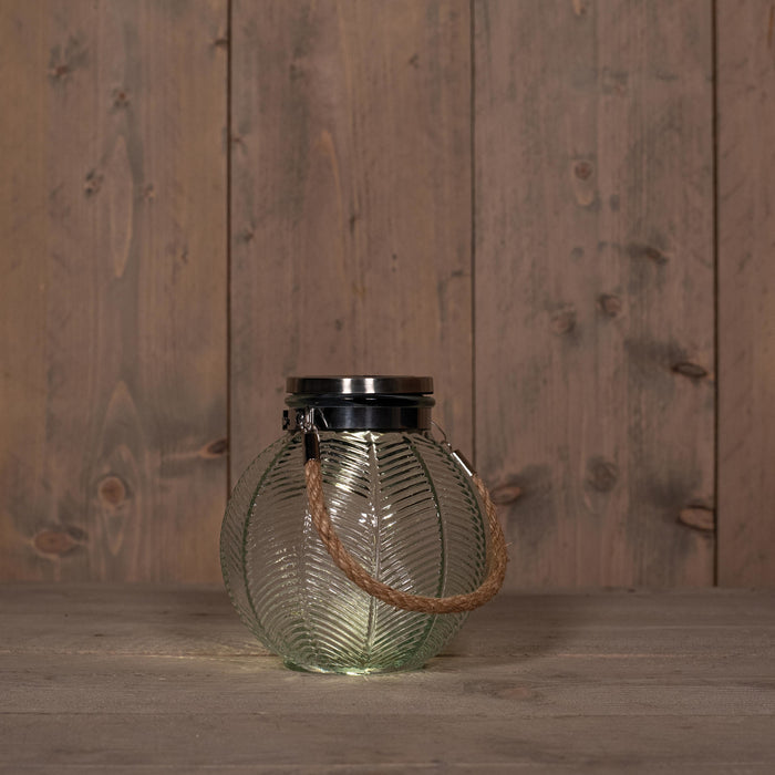 Anna's Collection Lantaarn - solar - transparant - glas - 16 cm