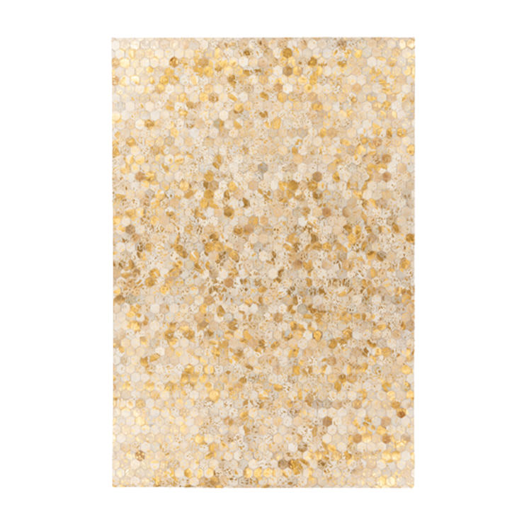 Reliving Vloerkleed Tapijt Metallic Goud Crème Hexagon  Ravi 400-In
