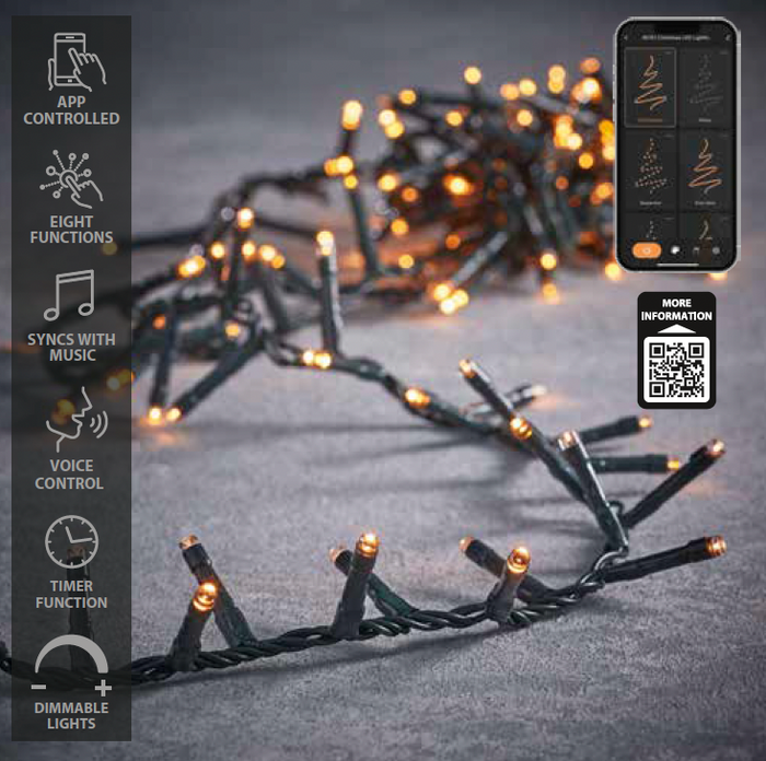 Luca Smart Lighting Snake Kerstboomverlichting met 550 LED – L1100 cm