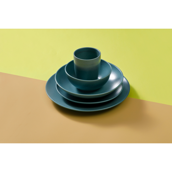 Mammoet Bord Spirit 27.5 cm Groen Stoneware 2 stuks