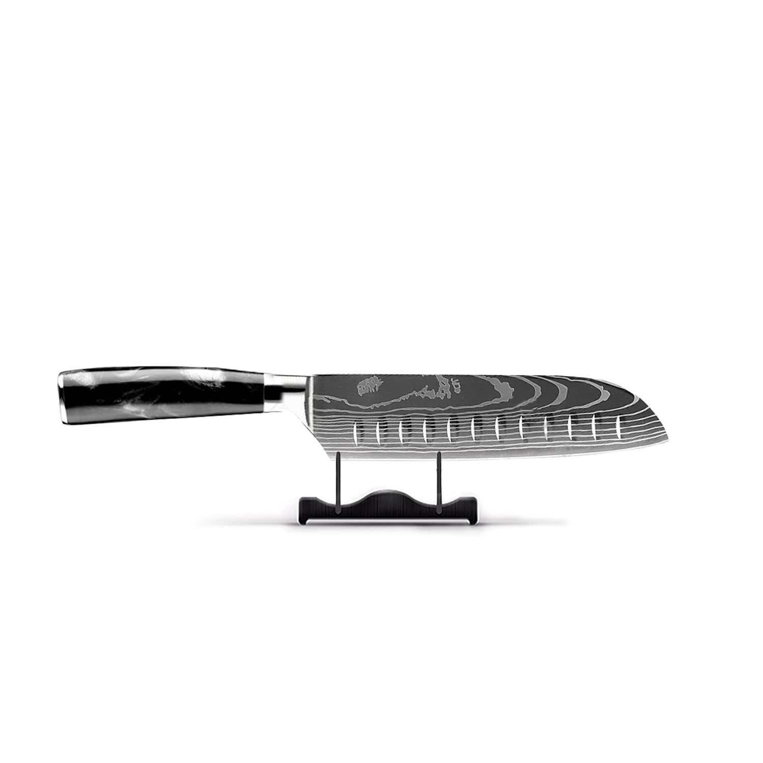 Shinrai Japan - Japanse Damascus Print Onyx Epoxy - Santoku mes (18cm)