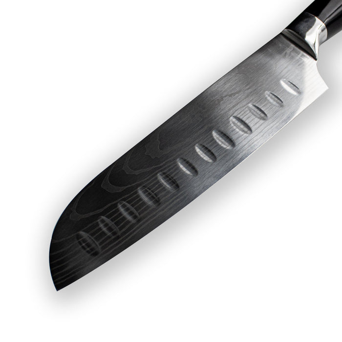 Shinrai Japan - Japanse Damascus Print Onyx Epoxy - Santoku mes (18cm)