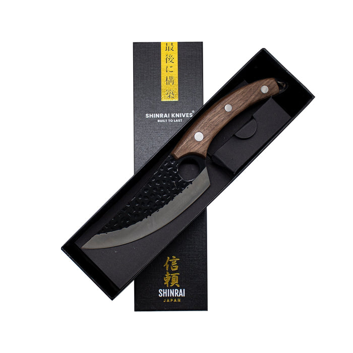 Shinrai Japan - RVS Gladiator Series - Koksmes met holster - Bruin