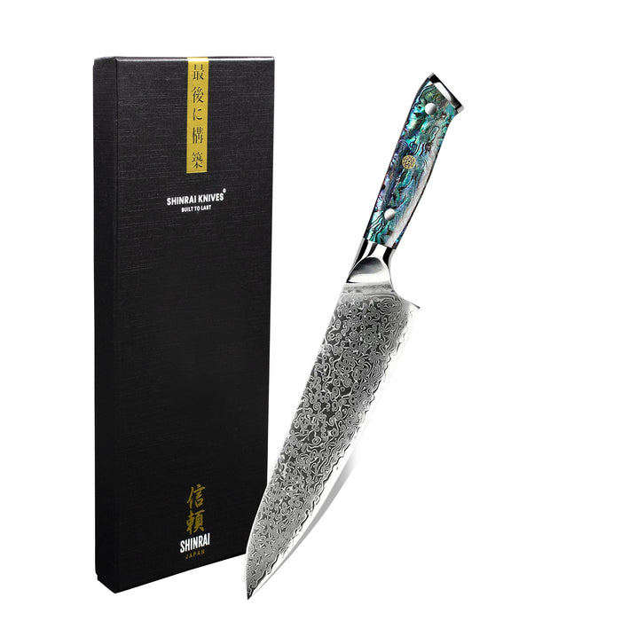 Shinrai Japan - Parelmoer Jewels Damascus Koksmes 20 cm
