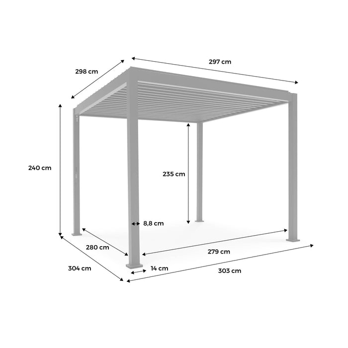 sweeek - Bioklimatische pergola, triomphe, 300x300cm