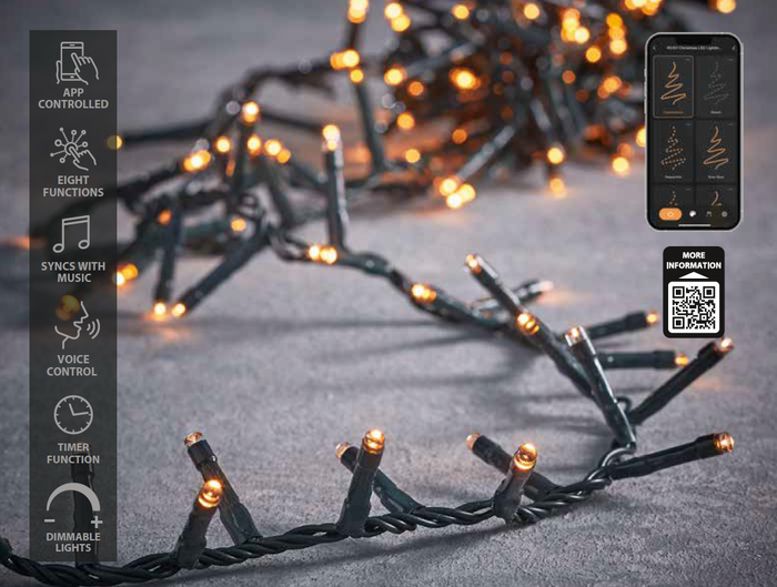 Luca Smart Lighting Snake Kerstboomverlichting met 1500 LED – L3000 cm