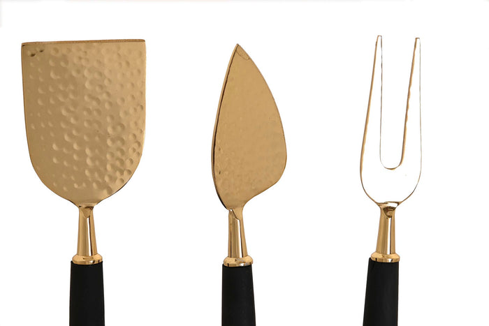 Kaas messen set van 3 Glam - Goud | Zwart