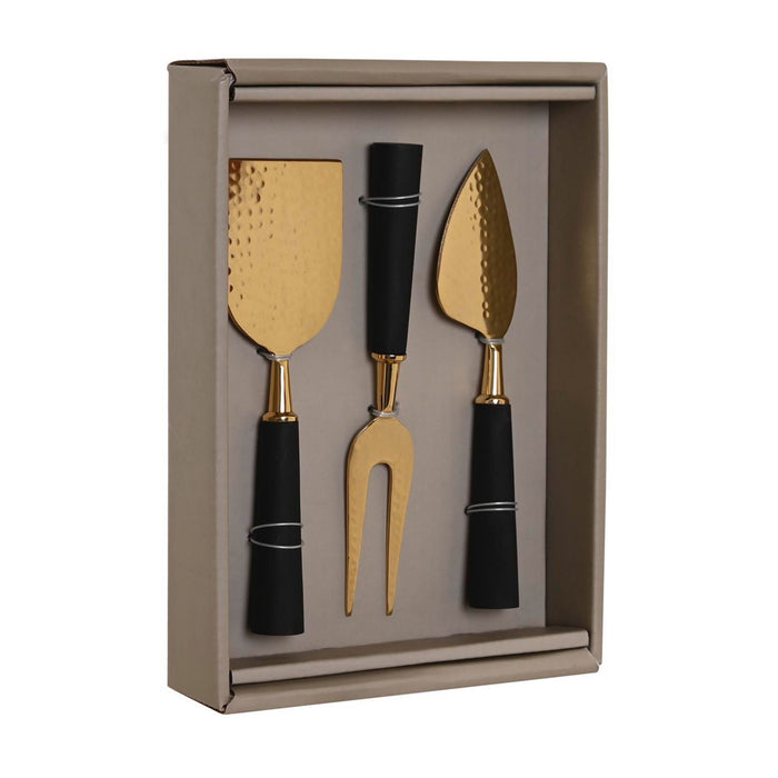 Kaas messen set van 3 Glam - Goud | Zwart