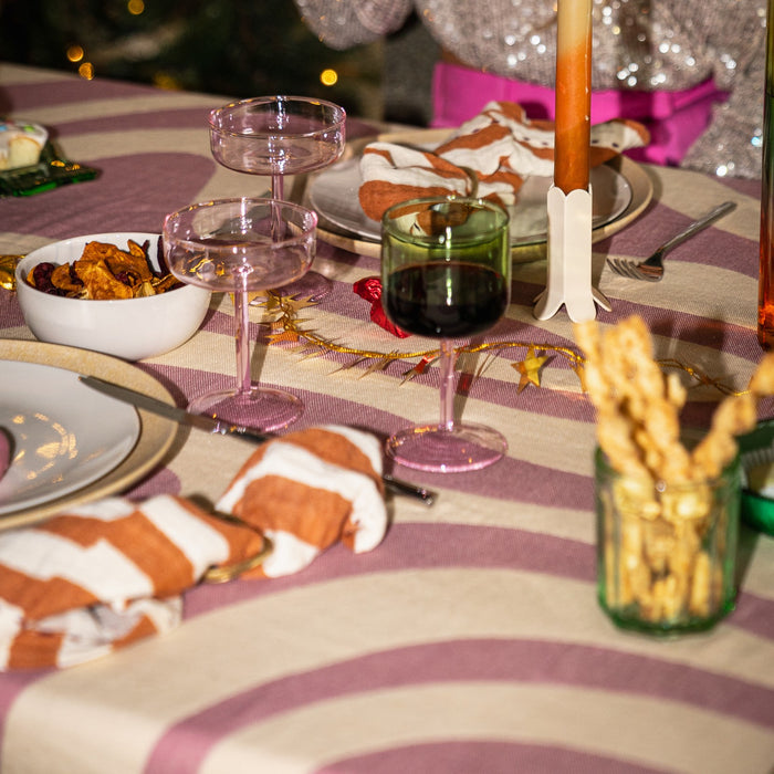 HKliving Striped Tangerine Servetten - Set van 2