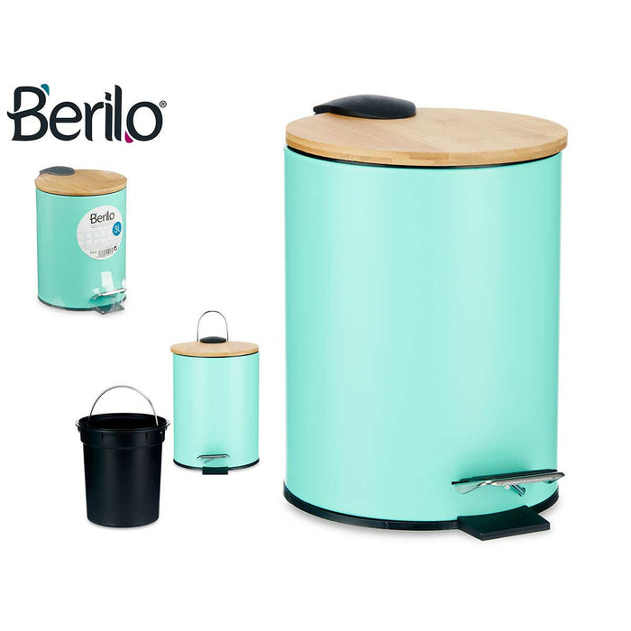 Berilo Pedaalemmer - mintgroen - 3 L - metaal|bamboe