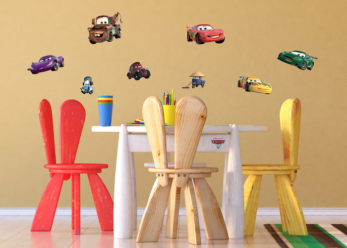 Disney muursticker Cars rood, geel en groen - 65 x 85 cm - 600205