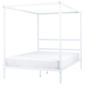 Beliani - LESTARDS - Hemelbed - Wit - 140 x 200 cm - Staal
