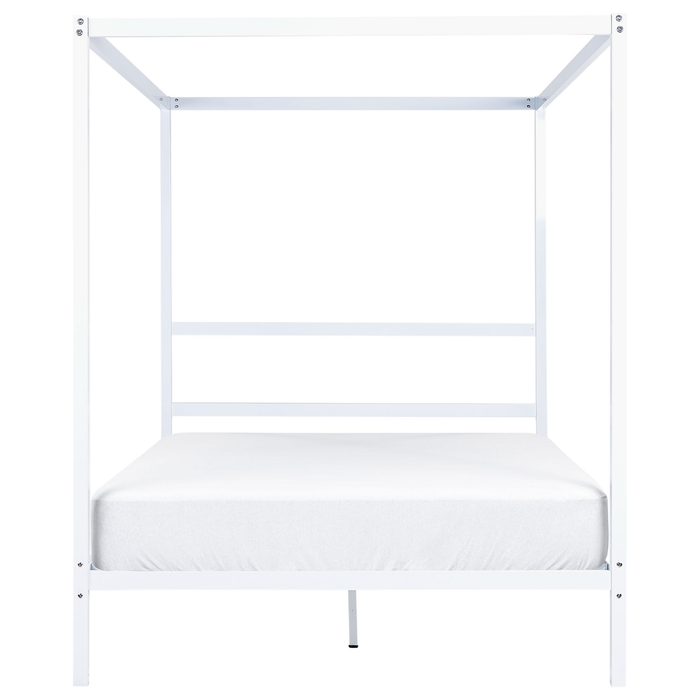 Beliani - LESTARDS - Hemelbed - Wit - 140 x 200 cm - Staal