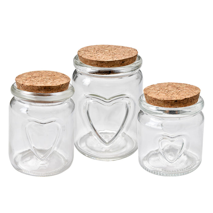 Clayre & Eef Voorraadpot  Ø 6x7 cm Transparant Glas Voorraadbus