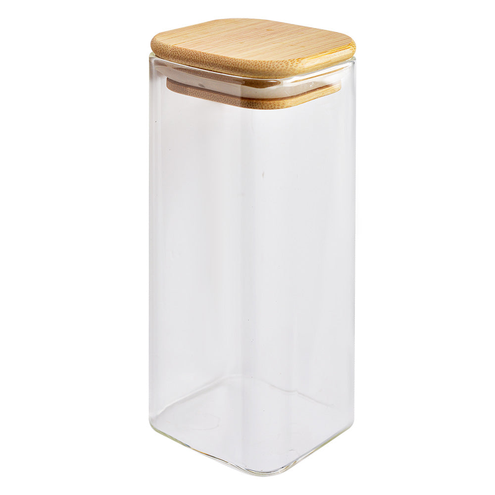Clayre & Eef Voorraadpot  6x6x15 cm Transparant Glas Voorraadbus