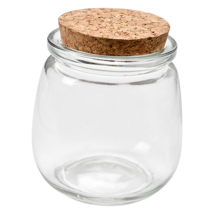 Clayre & Eef Voorraadpot  Ø 8x9 cm Transparant Glas Voorraadbus