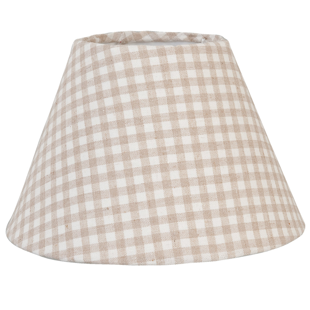 Clayre & Eef Lampenkap Ø 23x15 cm | E27 Beige IJzer Ruit