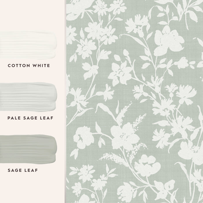 Laura Ashley Rye Behang - Bloemen - 10mx52cm - Groen