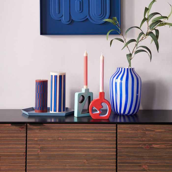 HAY Column Kaars L - Off-White/Brown/Blue