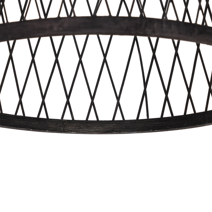 QAZQA Landelijke buiten hanglamp zwart rotan 40x55 cm - Calamus