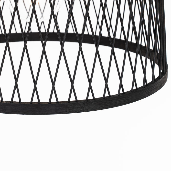 QAZQA Landelijke buiten hanglamp zwart rotan 40 cm - Calamus