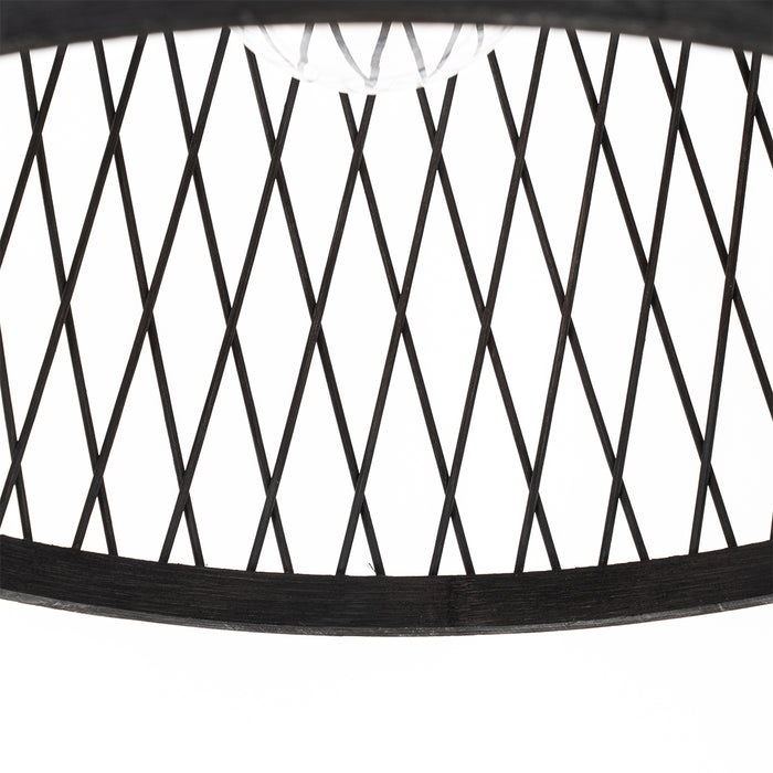QAZQA Landelijke buiten hanglamp zwart rotan 40 cm - Calamus