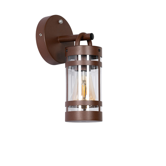 QAZQA Buiten wandlamp roestbruin IP44 met schemersensor - Ruben
