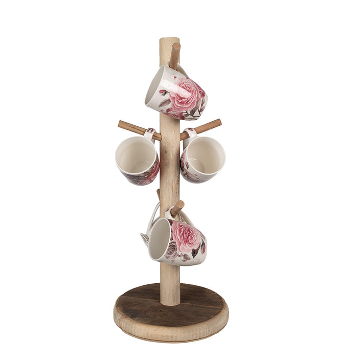 Clayre & Eef Mokkenrek  60 cm Bruin Hout Mokkenboom