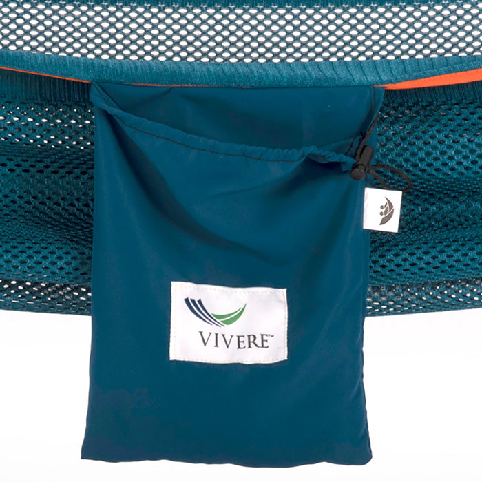Vivere Mesh Hangmat met Standaard - Blauw/Oranje