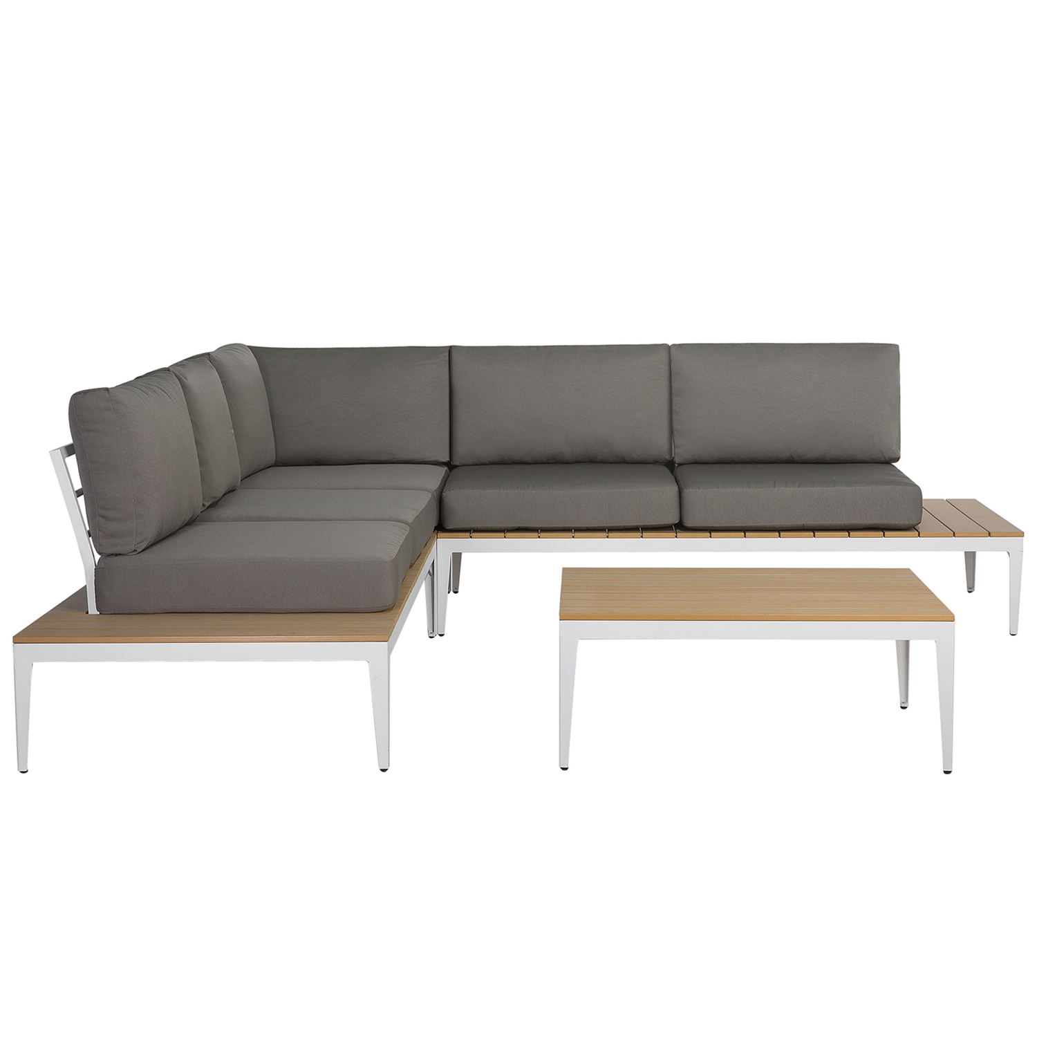 Beliani - POSITANO - Loungeset voor 5 - Grijs - Kunsthout