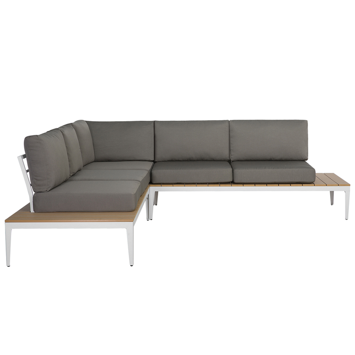 Beliani - POSITANO - Loungeset voor 5 - Grijs - Kunsthout